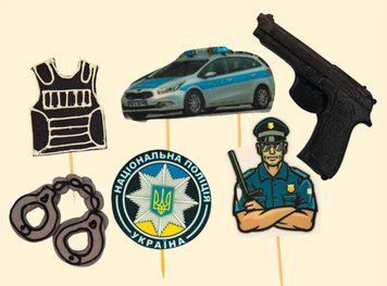 Набір кондитерських прикрас "Поліція 2Д" 11-0035 фото